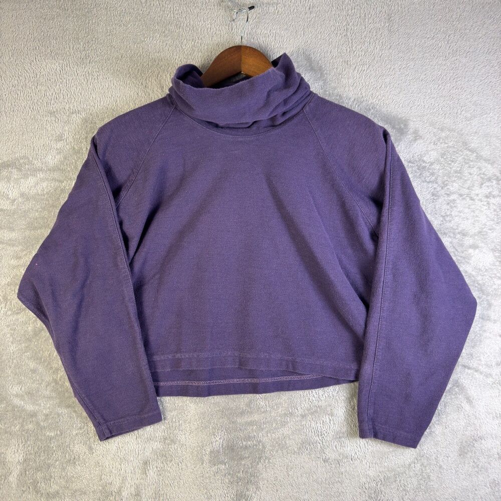 Vintage 90s MICHELE LAMY Purple Cotton Cowl Neck Sweatshirt Archive Size 1